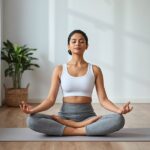 Yoga and breathing exercises for asthma management — woman practicing pranayama
