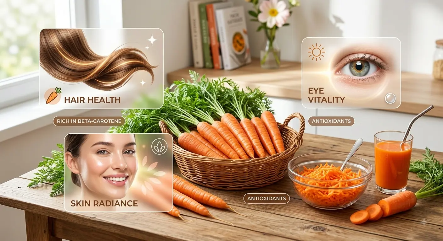 Benefits of Eating Carrot For Hair, Skin And Eyes